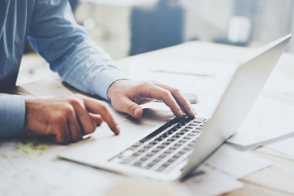 Man using a laptop